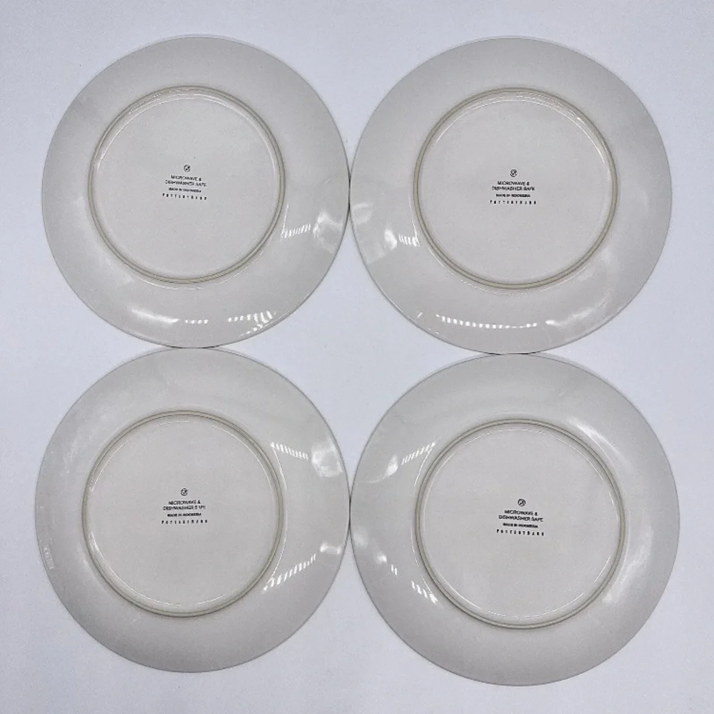 Pottery Barn Flora Botanica Salad Plate 8.25” S/4 Purple Blue Floral‎ Flowers